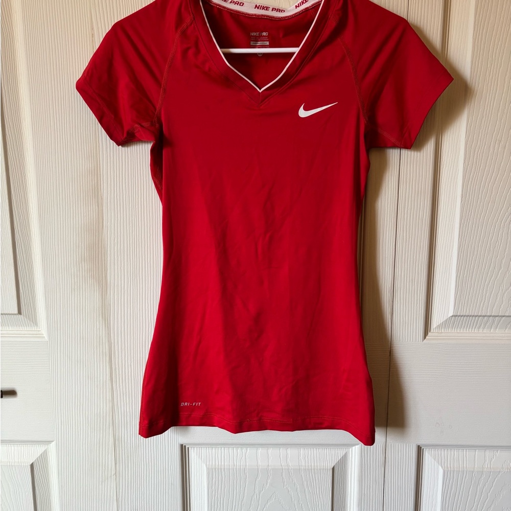 Nike Women's Short Sleeve Red Tee